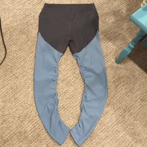 ZYIA Active Storm Parallel 7/8 Luxe Leggings Blue Size 6-8 Medium-Large Ribbed